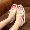 Veowalk New Spring Women's Flower Embroidered Flat Platform Shoes Chinese Ladies Casual Comfort Denim Fabric Sneakers Shoes
