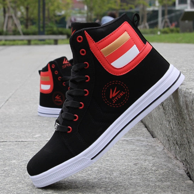 Men's Casual Skateboarding Shoes High Top Sneakers Breathable Street Shoes Sports Shoes Hip Hop Walking Shoes Chaussure Homme