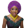2018 african headtie for woman nigerian gele already made auto gele hele turban aso ebi big brim beautiful wedding headtie - Surprise store