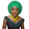 2018 african headtie for woman nigerian gele already made auto gele hele turban aso ebi big brim beautiful wedding headtie - Surprise store
