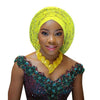 2018 african headtie for woman nigerian gele already made auto gele hele turban aso ebi big brim beautiful wedding headtie - Surprise store