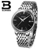 Switzerland BINGER Brand Men watch leather strap automatic mechanical watch male Luxury self-wind simple cruve surface handwatch
