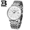 Switzerland BINGER Brand Men watch leather strap automatic mechanical watch male Luxury self-wind simple cruve surface handwatch