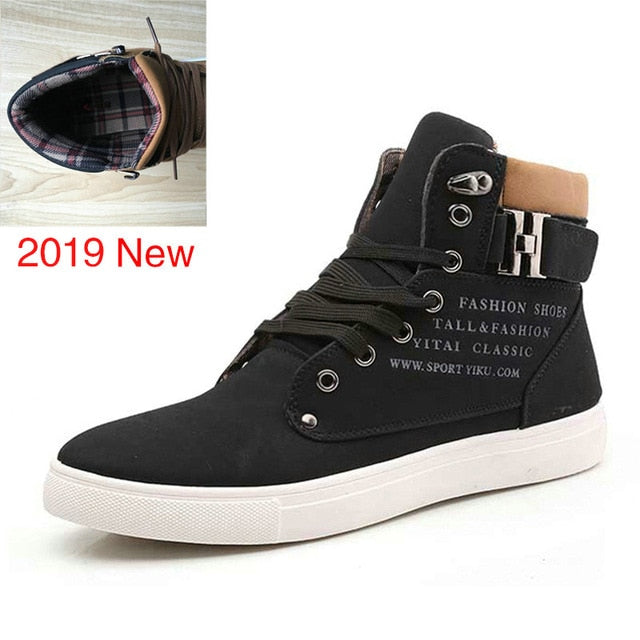 DEKABR 2019 Hot Men Shoes Fashion Warm Fur Winter Men Boots Autumn Leather Footwear For Man New High Top Canvas Casual Shoes Men