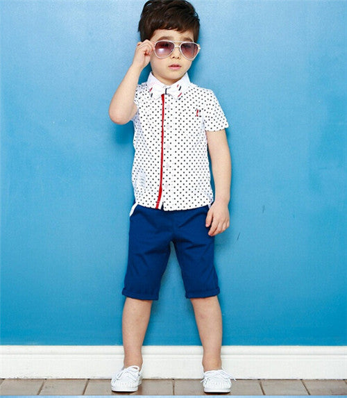 Baby Boys Clothing Sets Summer Children's T Shirts + Shorts + Belt 3pcs Suits Bow Pants Sports Kids Clothes Fashion Clothes