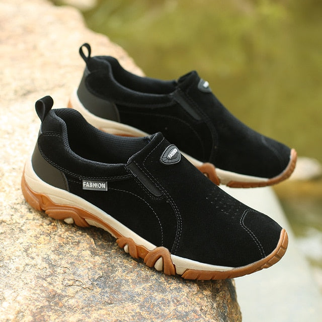 SHANTA 2019 New Men Shoes Genuine Leather Loafers Breathable Spring Autumn Casual Shoes Outdoor Non Slip Men Sneakers