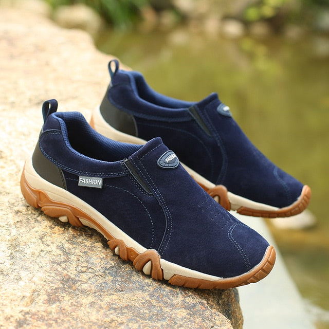 SHANTA 2019 New Men Shoes Genuine Leather Loafers Breathable Spring Autumn Casual Shoes Outdoor Non Slip Men Sneakers