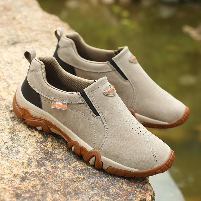 SHANTA 2019 New Men Shoes Genuine Leather Loafers Breathable Spring Autumn Casual Shoes Outdoor Non Slip Men Sneakers