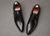 OMDE British Style Pointed Toe Men Formal Shoes Fashion Lace-up Business Dress Shoes Leather Shoes Handmade Wedding Shoes