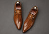 OMDE British Style Pointed Toe Men Formal Shoes Fashion Lace-up Business Dress Shoes Leather Shoes Handmade Wedding Shoes