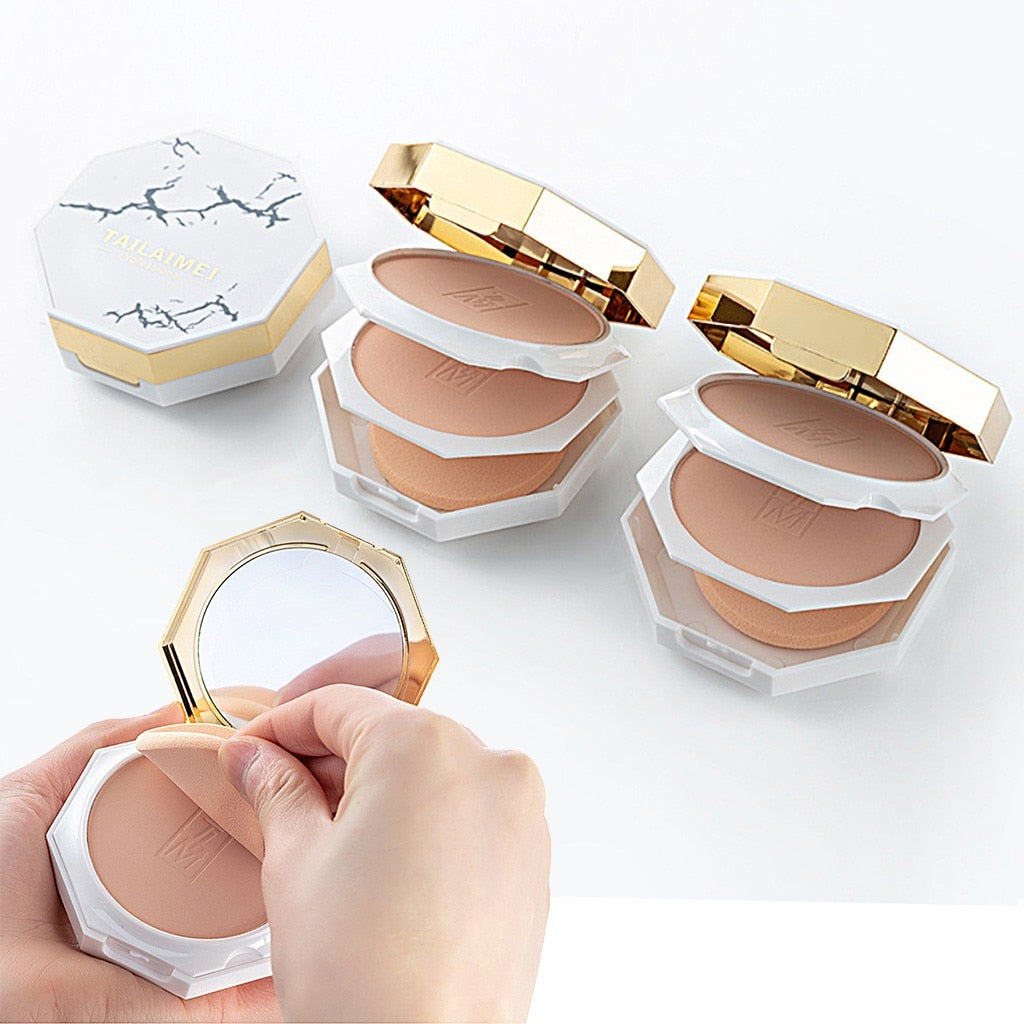 Best selling professional cosmetics marble turtle crack controloil makeup lasting concealer powder maquiagem profissional