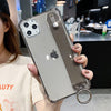 Glitter Powder Holder Phone Cases For iPhone 11 Pro Max X XR XS Max 6 6S 7 8 Plus SE 2020 SE2 Transparent Wrist Strap Back Cover - Surprise store