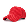 Joymay 2018 New Unisex Couple Solid Color Corduroy Winter Warm Baseball cap Adjustable Fashion Leisure Casual Snapback HAT B466