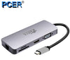 USB C HUB To USB3.0 HDMI VGA RJ45 Gigabit Ethernet SD/TF PD charge Adapter USB C docking station type c hub converter 8 in 1 - Surprise store