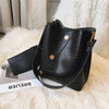 Hot Messenger bag Women Black Bucket Shoulder Bag large capacity vintage Matte PU Leather lady handbag Luxury Designer bolsos