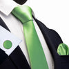 Ricnais Silk Solid Men's Tie Set 8cm Ties Handkerchief Cufflinks Sets For Man Red Gold