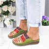 Wedge Heel Women Slippers Summer Women shoes Retro Stitching Low Beach Open Peep Toe Sandals 3 colors Shoes Slides woman shoes