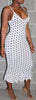 Women's Ladies Sexy Sweet Cute Polka Dot Ruffles Beach Sleeveless Convertible Multi Way Wrap Point Spaghetti Strap Summer Dress