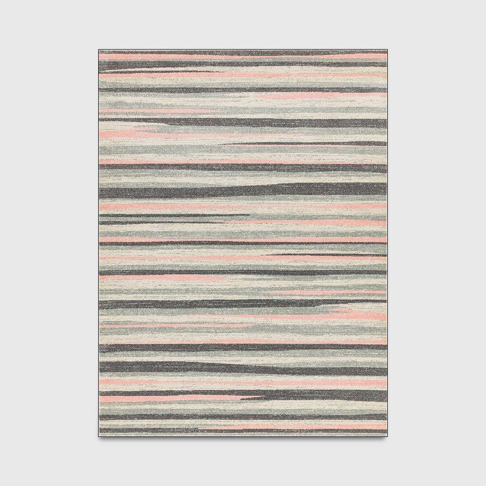 Nordic Style Carpets Gray Yellow Geometric Striped Area Rugs Living Room Sofa Non-Slip Floor Mats Kids Bedroom Play Tent Tapete - Surprise store