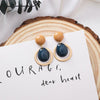 Fashion Candy Color Smooth Acrylic Drop Earrings Simple Geometric Round Button Statement Earrings with stones bijoux femme 2019 - Surprise store