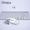 2.4G Wireless Keyboard and Mouse Combo Orsolya Compact full-size keyboard and 2400dpi optical mouse Low noise,English,Spanish,German,Japanese,French,silver&white - Surprise store