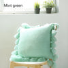 Knitted Pillow Covers Solid Color Square Pillow Case Soft For Sofa Bed Nursery Room Cushion Case Tassels Knitting Pillowcase