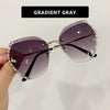 2021Vintage Fashion Oversized Rimless Sunglasses Women Famous Luxury Brand Design Sexy Diamond Square Sun Glasses For Female