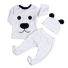New 3 pieces Newborn Long Sleeve Fleece Bear Top Pant and Hat Set For Baby Boy Warm Winter Kids Clothes