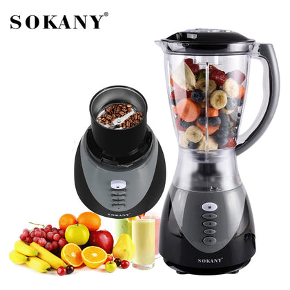 SOKANY 1.5L Personal Blender Mixer Juicer Fruit Food Processor 2 In 1 Professional Power Bean Coffee Grinder Juicer 220-240V