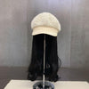 202011-yuchun fashion plaid hat patchwork long False hair lady service Octagonal hat women leisure visors cap - Surprise store
