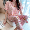 Pyjamas women short sleeve long pant summer sleepwear pajamas set cute cartoon cotton pijamas suit new home clothes 15 styles