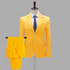 PYJTRL Mens Two-piece Set Wedding Groom Groomsman Suits Yellow Pink Blue Khaki Stage Singers Costume Latest Coat Pant Designs