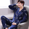 Men's Pajama Sets spring summer Man Pajamas Set Simple Sleepwear long Sleeve Cotton Pajamas For Men Top Pant Leisure Outwear