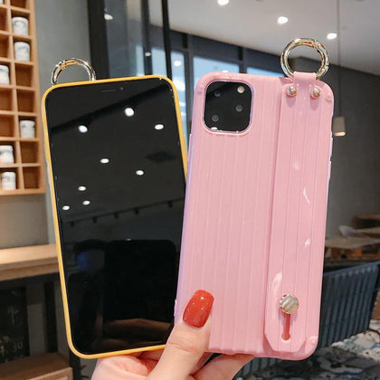XR X Suitcase Style Case for iPhone 11 Pro Max XS 6 7 8 Plus Soft TPU Phone Capa with Wrist Strap Kickstand Function Back Cover - Surprise store