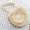 Hand-Woven Straw Bag Women Handmade Hollow Handbag Circle Shape Rattan Bag Big Capacity Summer Handbag Casual Travel Beach Bag