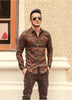 2021 New Men's Silk Satin Floral Printed Shirts Male Slim Fit Long Sleeve Flower Print Casual Party Shirt Tops M-3XL