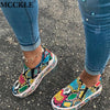MCCKLE Woman Flat Slip On Casual Shoes Women Autumn Sneakers Platform Ladies Fashion Snake Female Comfortable Plus Size Footwear