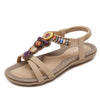 2021 Casual Women'S Sandals Dresses Bohemian Beach Woman Shoe Summer Ethnic String Bead  Female Sandals Big Size 43 44 45