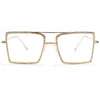 Fashion Transparent Square Sunglasses Metal Frame Women Overize Glasses Men Eyeglasses Frame Nerd pPlain Glasses Clear Shades