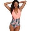 One-piece swimsuit female sense Monokini retro swimsuit slimming Bodi woman sports beach sexy push high bra one-piece swimsuit