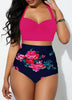 Womens Push Up Padded Bra Bikini Set High Waisted Swimsuit Floral Bathing Suit Swimwear Summer Bathing Suit Beachwear