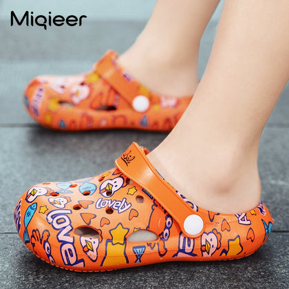 Summer Children Outdoor Sandals Boys Girls Beach Shoes Soft Non-slip Hollow Cave Shoes For Kids Baby Toddler Indoor Home Shoes