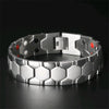 Luxury Men Bracelet Stainless Steel Gold 3IN1 Energy Health Magnet Arthritis Chain Hip Hop Unisex Women Jewelry Gift