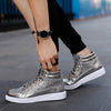 New Fashion Gold Shoes Men Casual Shoes High-top Night Club Sneaker Male Lace-up Sequins Rock Shoes zapatos hombre 2020