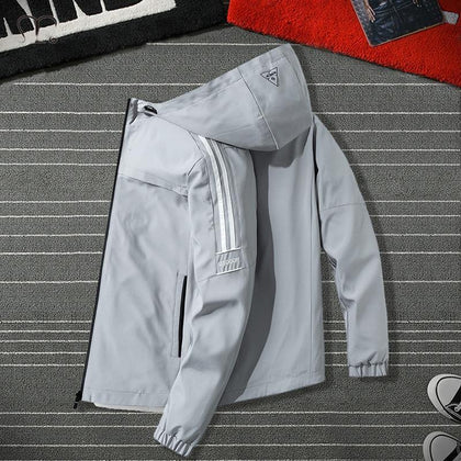 Casual Men's Jacket Autumn 2020 Fashion Zipper Jackets Men Coat Windbreaker Male Outwear Grey Windproof Brand Clothing Oversize - Surprise store