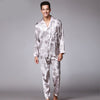 New Luxury Pajamas Men Paisley Pattern Sleepwear Silk Long-sleeved Satin Mens Pyjamas Men's Lounge Pajamas Set Plus Size 4XL