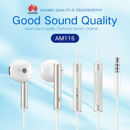 Huawei AM116 Earphone Original with Mic Volume Control Speaker Metal headset for HUAWEI P7 P8 P9 Lite P10 Plus Honor 5X 6X Mate