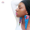 Trendy African Fabric Earrings Handmade Earrings For Women Party Gift African Print Ankara Big Oversized Drop Earrings WYB279