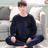 2020 Winter Long Sleeve Thick Warm Flannel Pajama Sets for Men Coral Velvet Sleepwear Suit Pyjamas Lounge Homewear Home Clothes