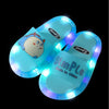2021 Footwear Luminous Jelly Summer Children's LED Slipper Girls Slippers PVC Non-slip Duck Beach Sandals Kids Smiling Face Blue